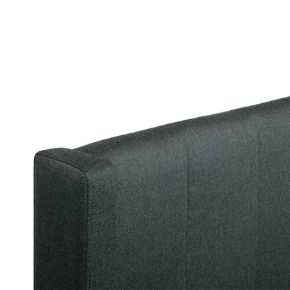 Fabric King Bed in Charcoal Grey with Storage