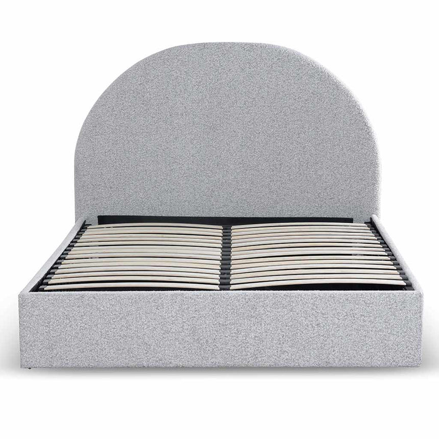Queen Sized Bed Frame - Pepper Boucle with Storage