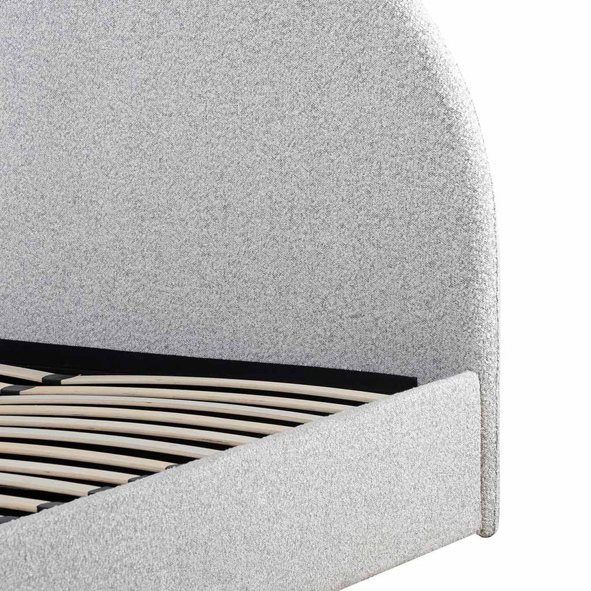 Queen Sized Bed Frame - Pepper Boucle with Storage