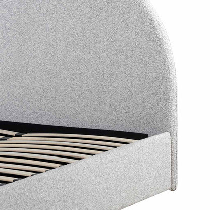 Queen Sized Bed Frame - Pepper Boucle with Storage