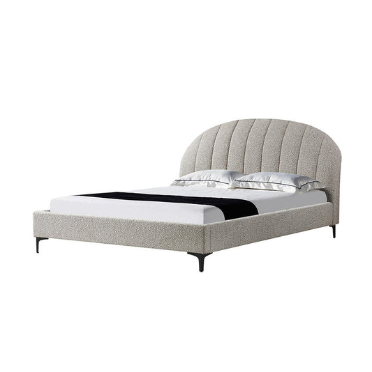 Fabric Queen Bed Frame - Sand Boucle