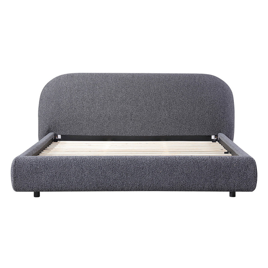 Queen Bed Frame - Charcoal Pepper Boucle