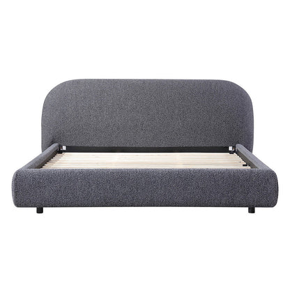 Queen Bed Frame - Charcoal Pepper Boucle