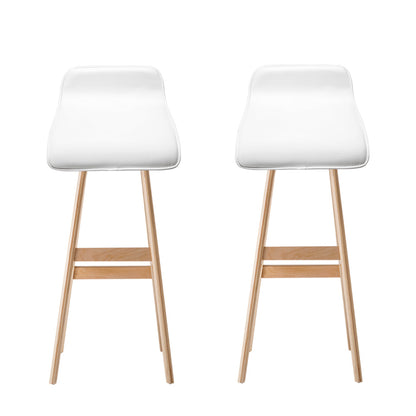 Artiss 2x Bar Stools Wooden Stool White