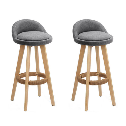 Artiss Set of 2 Fabric Bar Stools-Grey