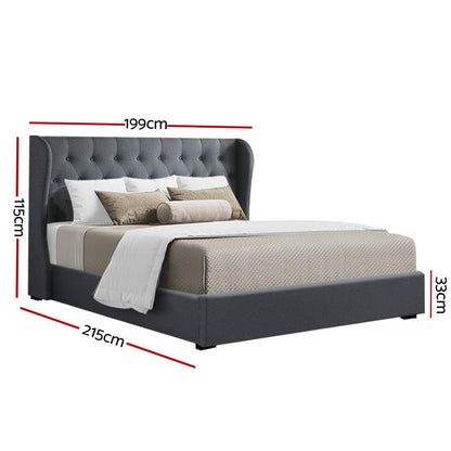 Artiss King Size Gas Lift Bed Frame - Charcoal