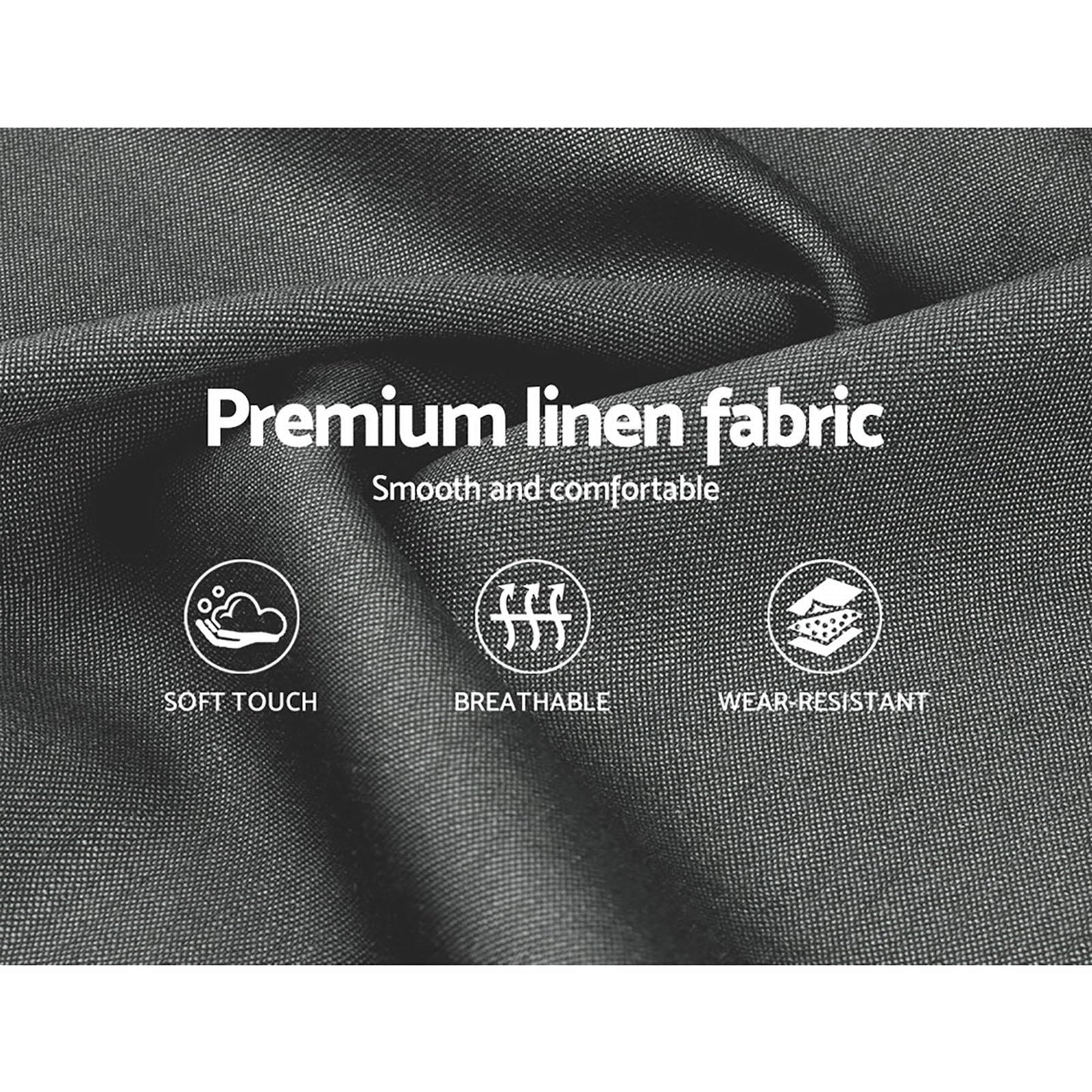 Artiss Issa Bed Frame Fabric Gas Lift Storage - Grey Queen