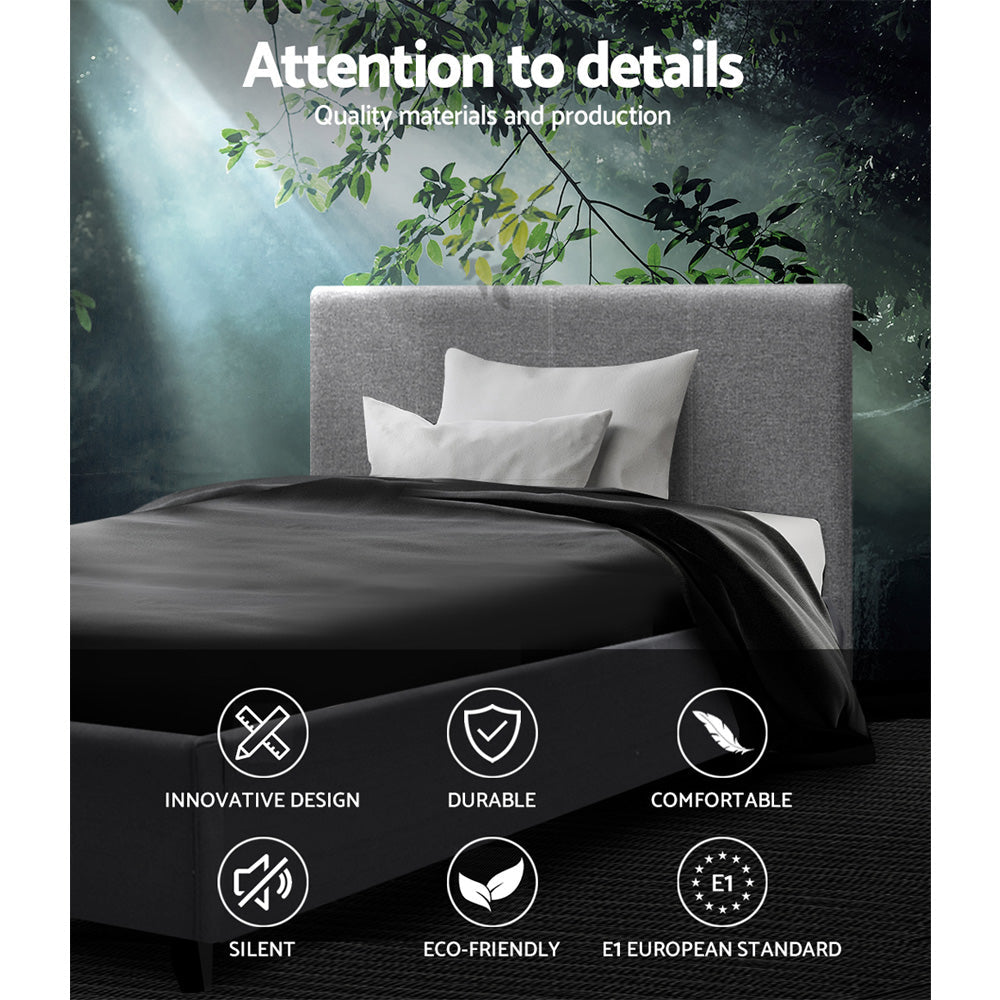 Artiss King Single Size Gas Lift Bed Frame Base With Storage Mattress Grey Fabric NINO