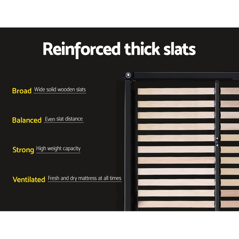 Artiss Queen Size Fabric and Wood Bed Frame Headboard - Grey