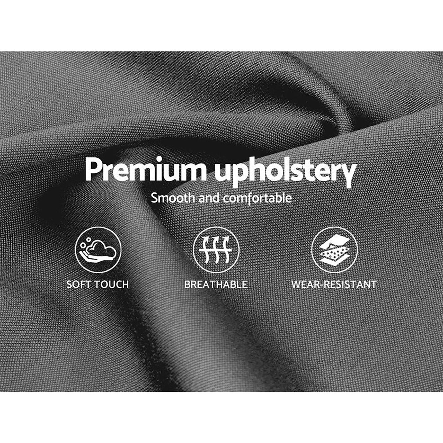 Artiss VANKE Double Size Bed Frame Base Fabric Headboard Wooden Mattress