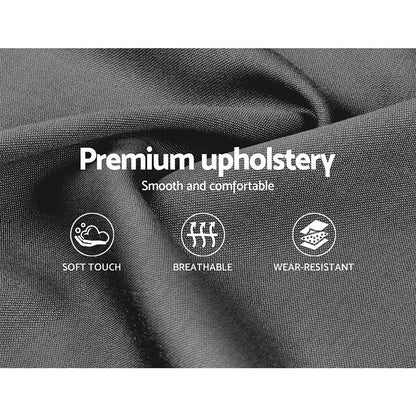 Artiss VANKE Double Size Bed Frame Base Fabric Headboard Wooden Mattress