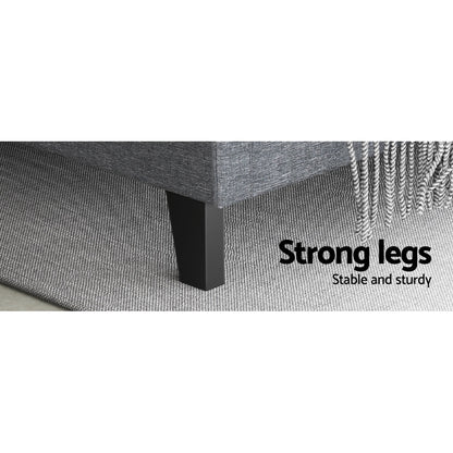 Artiss VANKE Queen Size Bed Frame Base Fabric Headboard Wooden Mattress