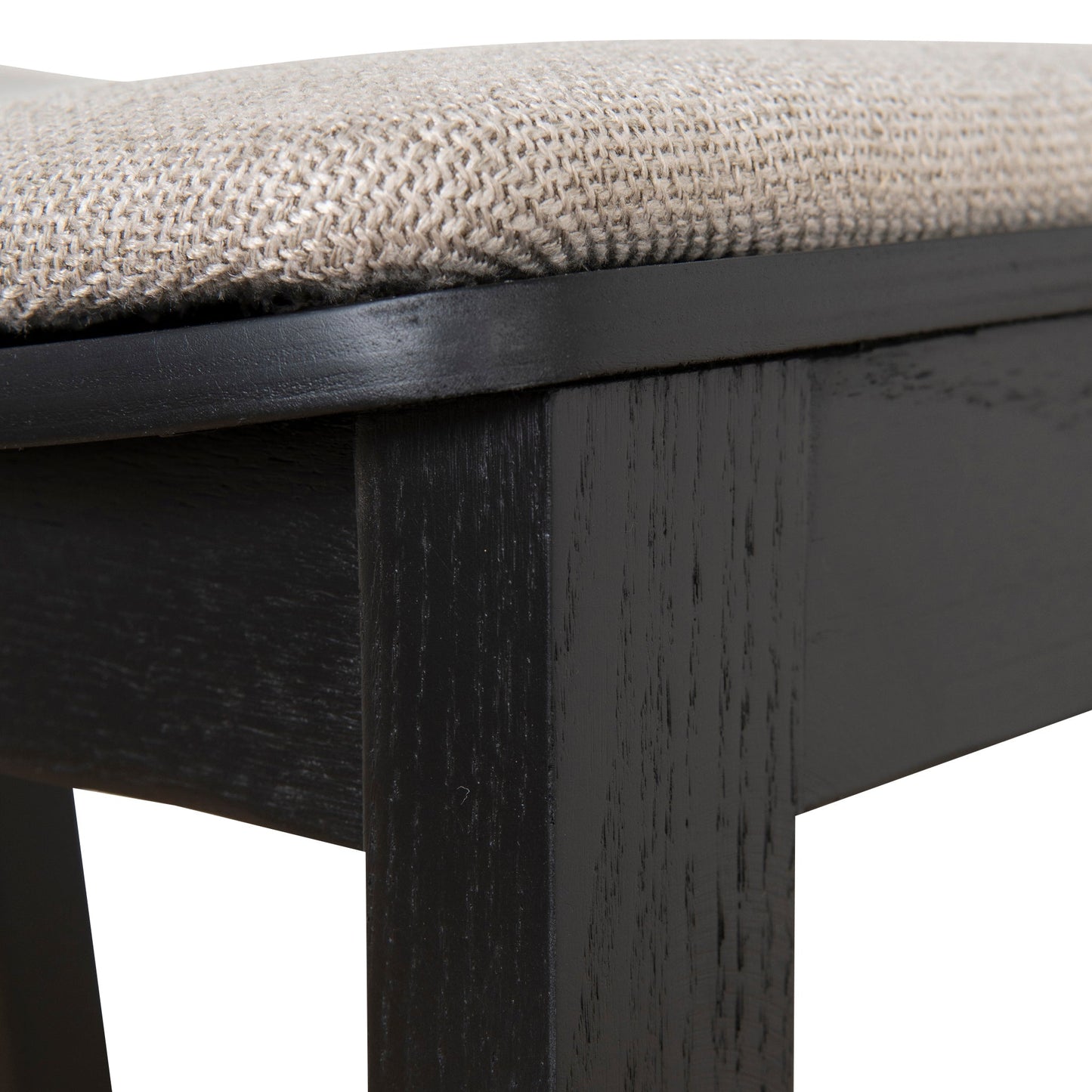 Davis Black Bar Stool - Grey Seat