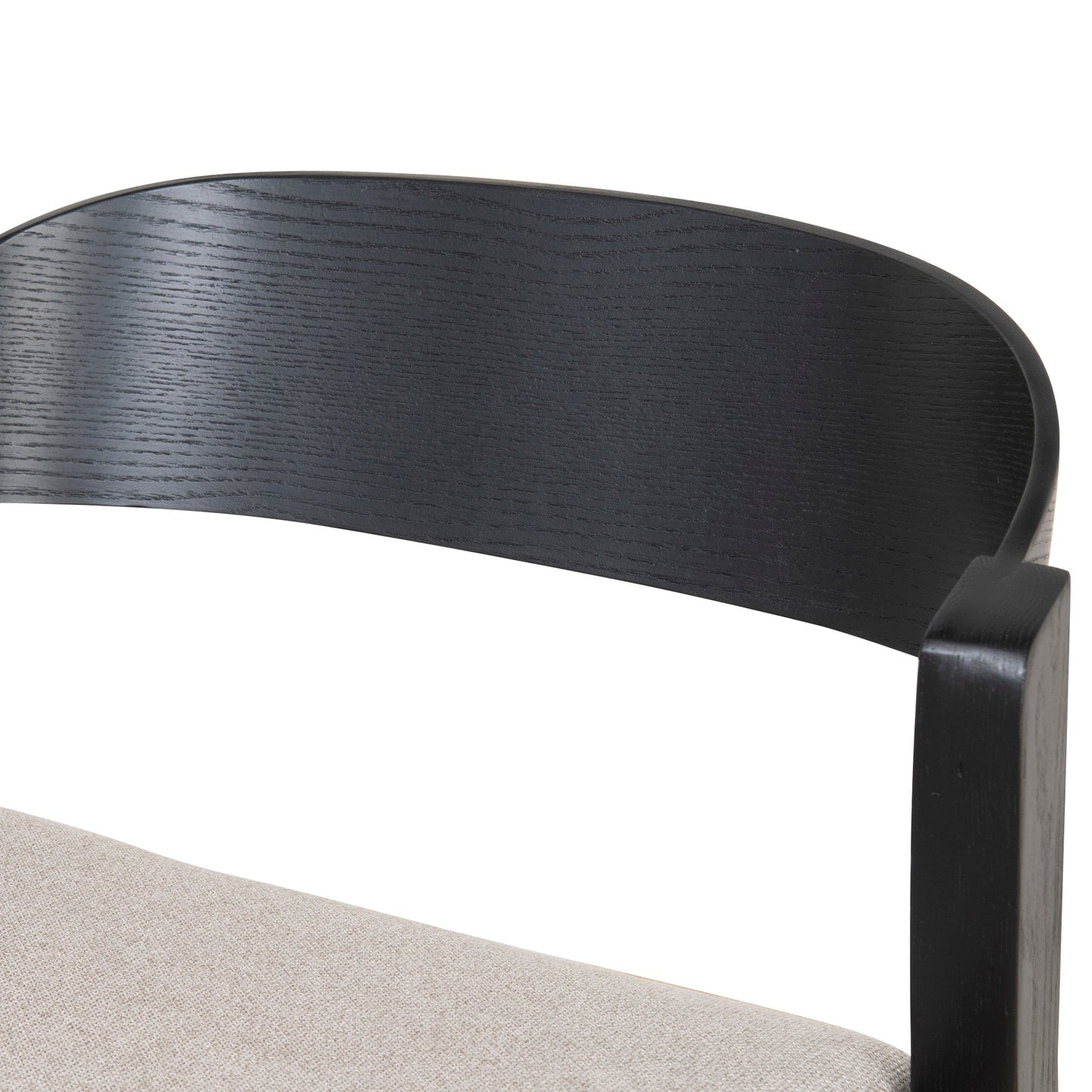 Davis Black Bar Stool - Grey Seat