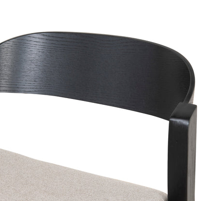 Davis Black Bar Stool - Grey Seat