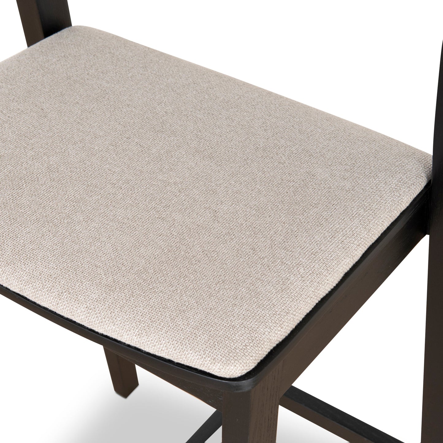 Davis Black Bar Stool - Grey Seat