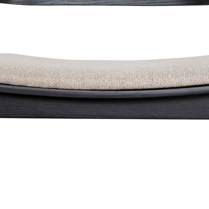 Davis Black Bar Stool - Grey Seat