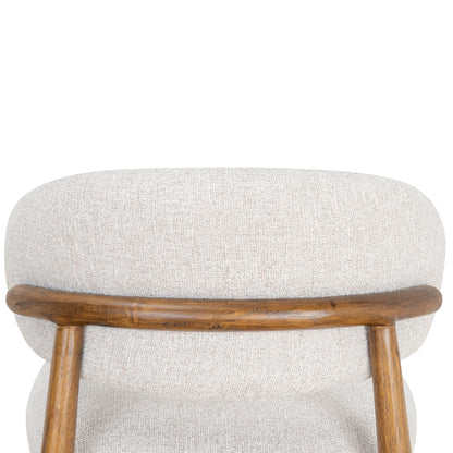 65cm Coastal Beige Bar Stool - Walnut