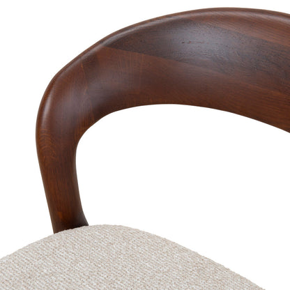65cm Dark Brown Bar Stool - Beige (Set of 2)