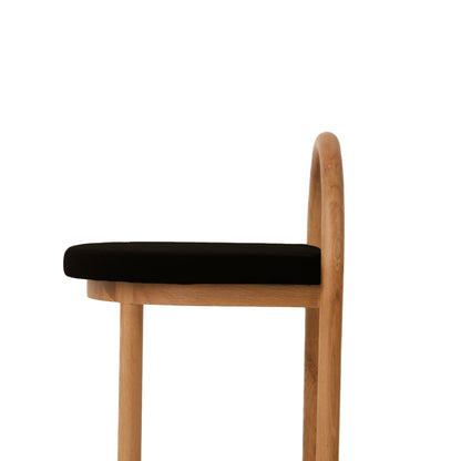 66cm Natural Bar Stool - Black Seat