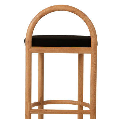 66cm Natural Bar Stool - Black Seat