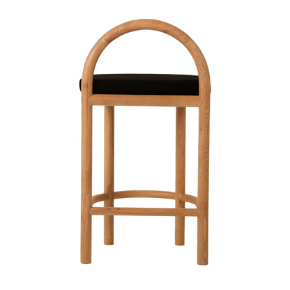 66cm Natural Bar Stool - Black Seat
