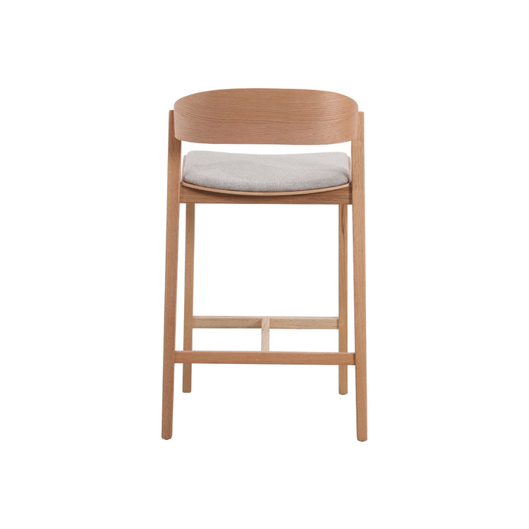 Davis 65cm Bar Stool – Natural Timber, Grey Seat – view 5