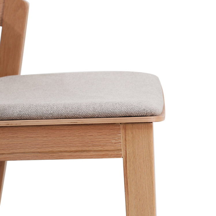Davis 65cm Bar Stool – Natural Timber, Grey Seat – view 7