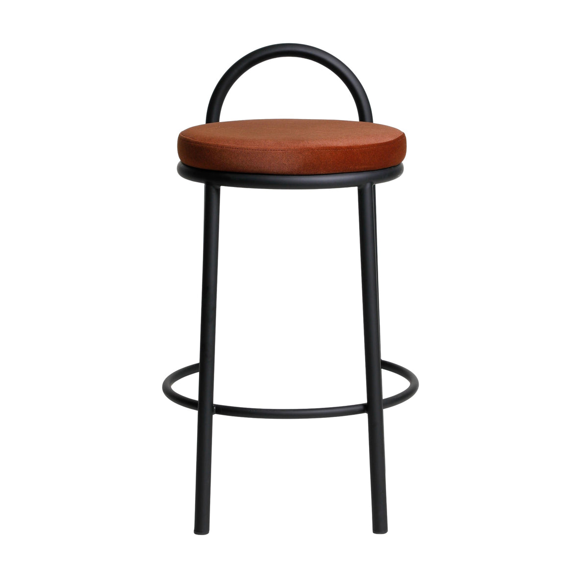 Mclean Counter Stool, Black Frame – Burnt Brown (Set of 2) – view 2