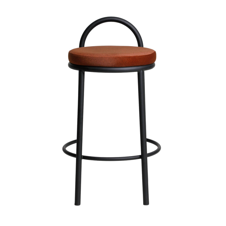Mclean Counter Stool, Black Frame – Burnt Brown (Set of 2) – view 2