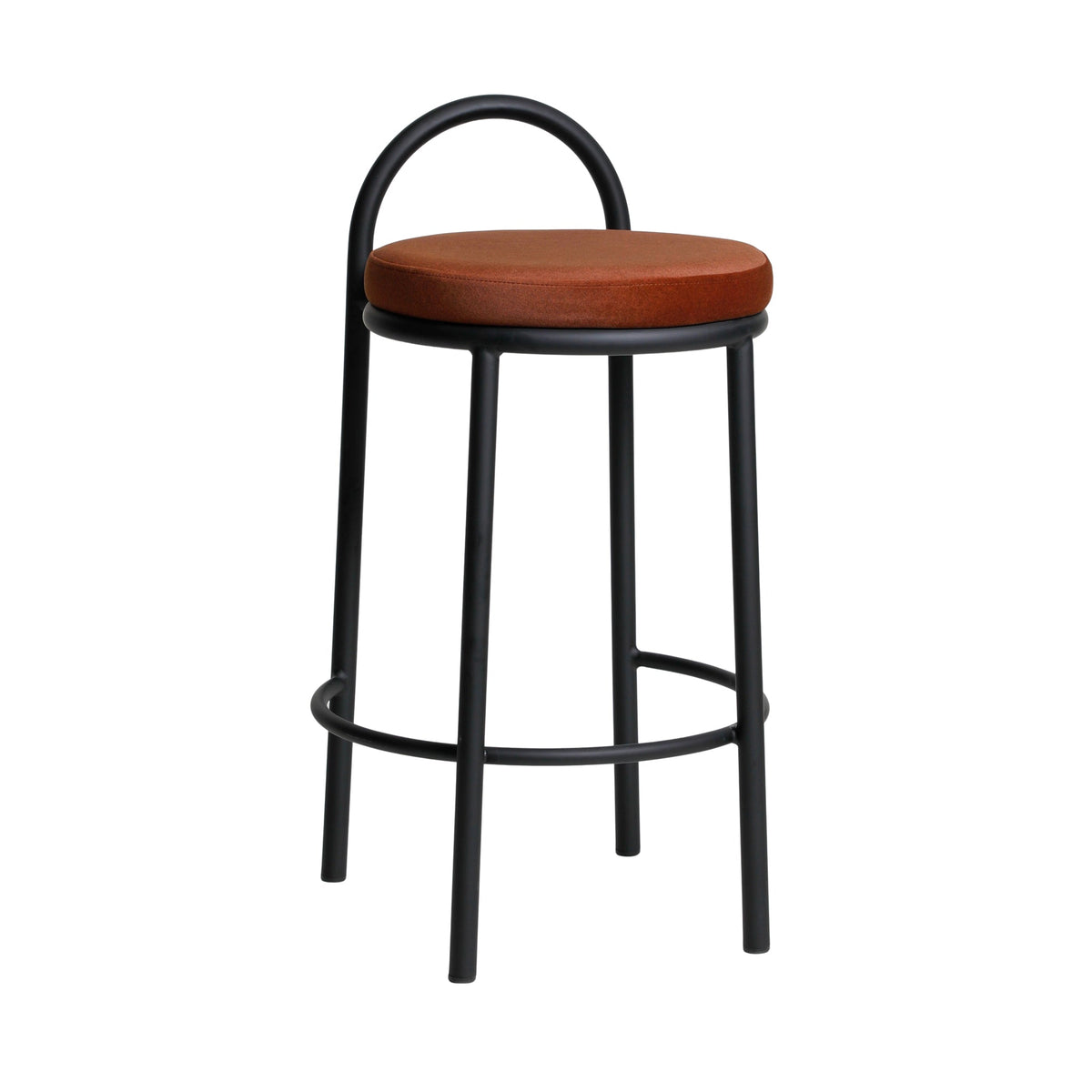 Mclean Counter Stool, Black Frame – Burnt Brown (Set of 2) – view 3