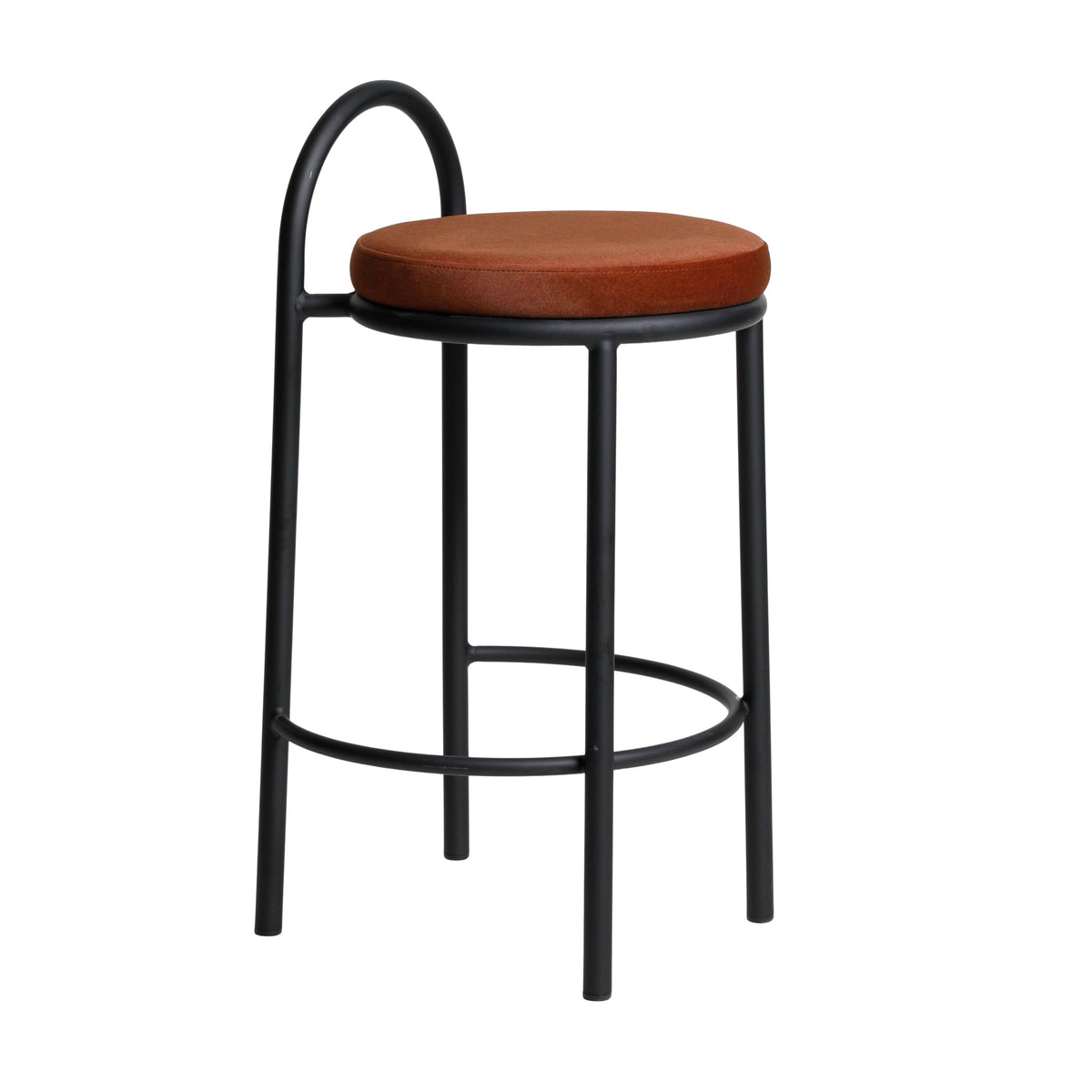 Mclean Counter Stool, Black Frame – Burnt Brown (Set of 2) – view 4