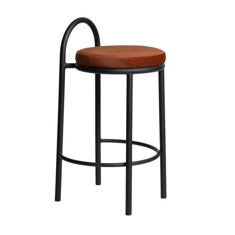Mclean Counter Stool, Black Frame – Burnt Brown (Set of 2) – view 4