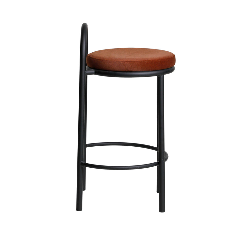 Mclean Counter Stool, Black Frame – Burnt Brown (Set of 2) – view 5