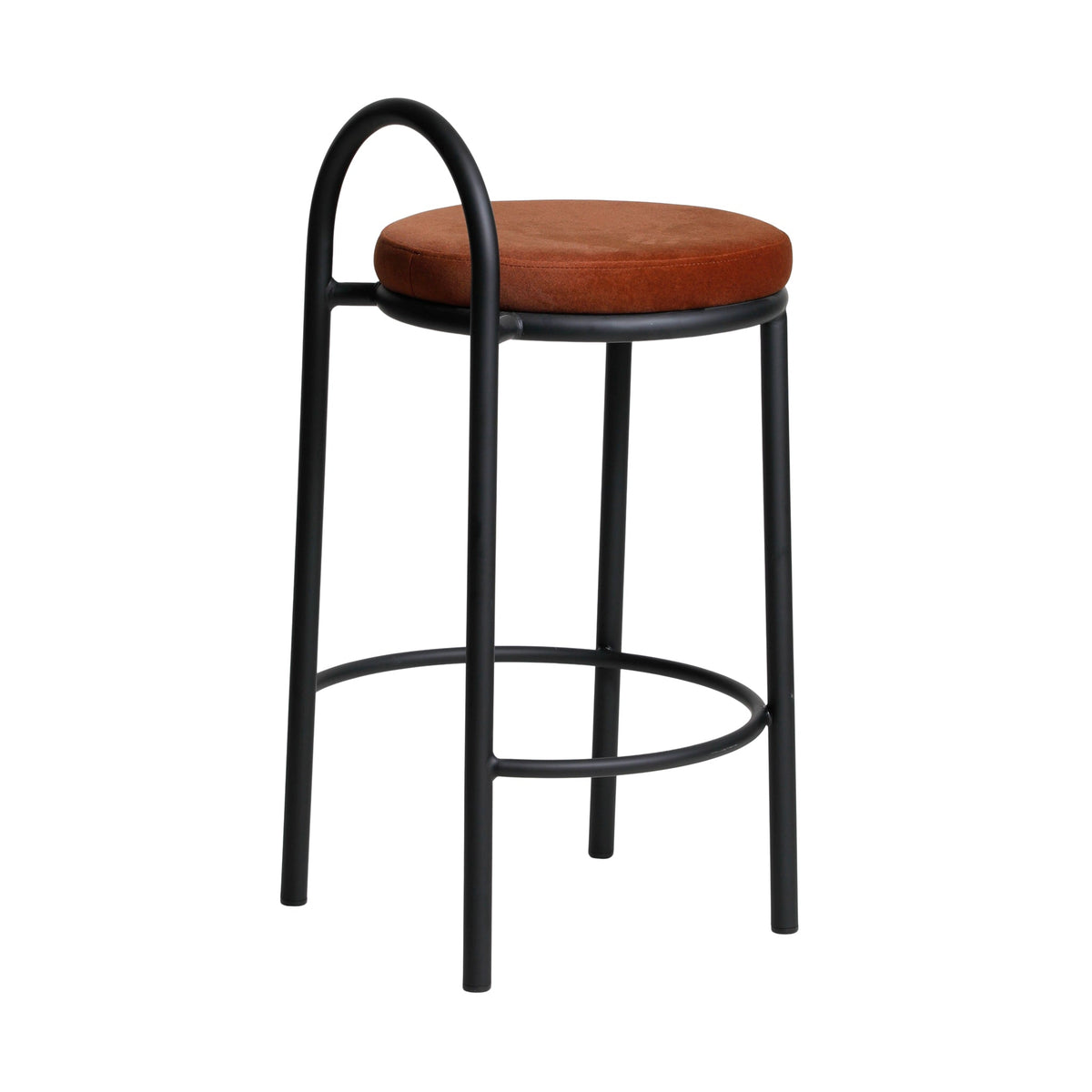 Mclean Counter Stool, Black Frame – Burnt Brown (Set of 2) – view 6