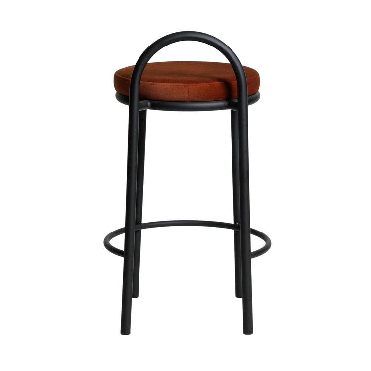 Mclean Counter Stool, Black Frame – Burnt Brown (Set of 2) – view 7