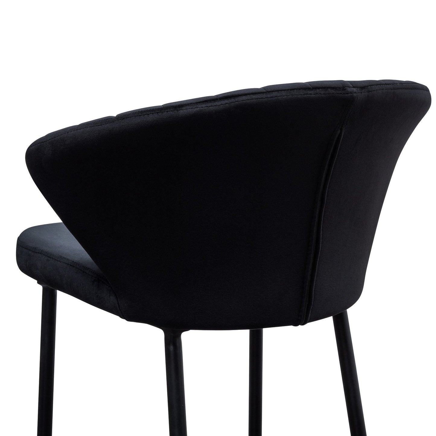 Ex Display - Heidi 75cm Fabric Bar Stool - Black Velvet