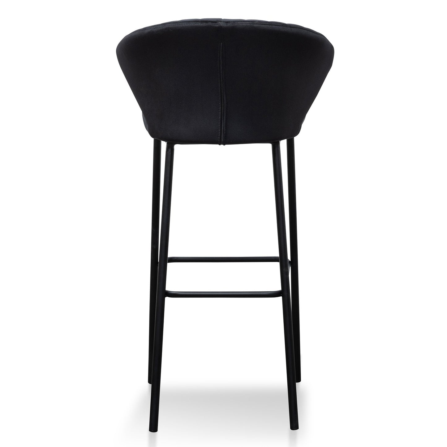 Ex Display - Heidi 75cm Fabric Bar Stool - Black Velvet