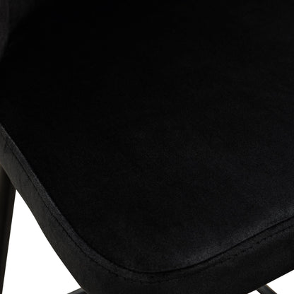 Ex Display - Heidi 75cm Fabric Bar Stool - Black Velvet
