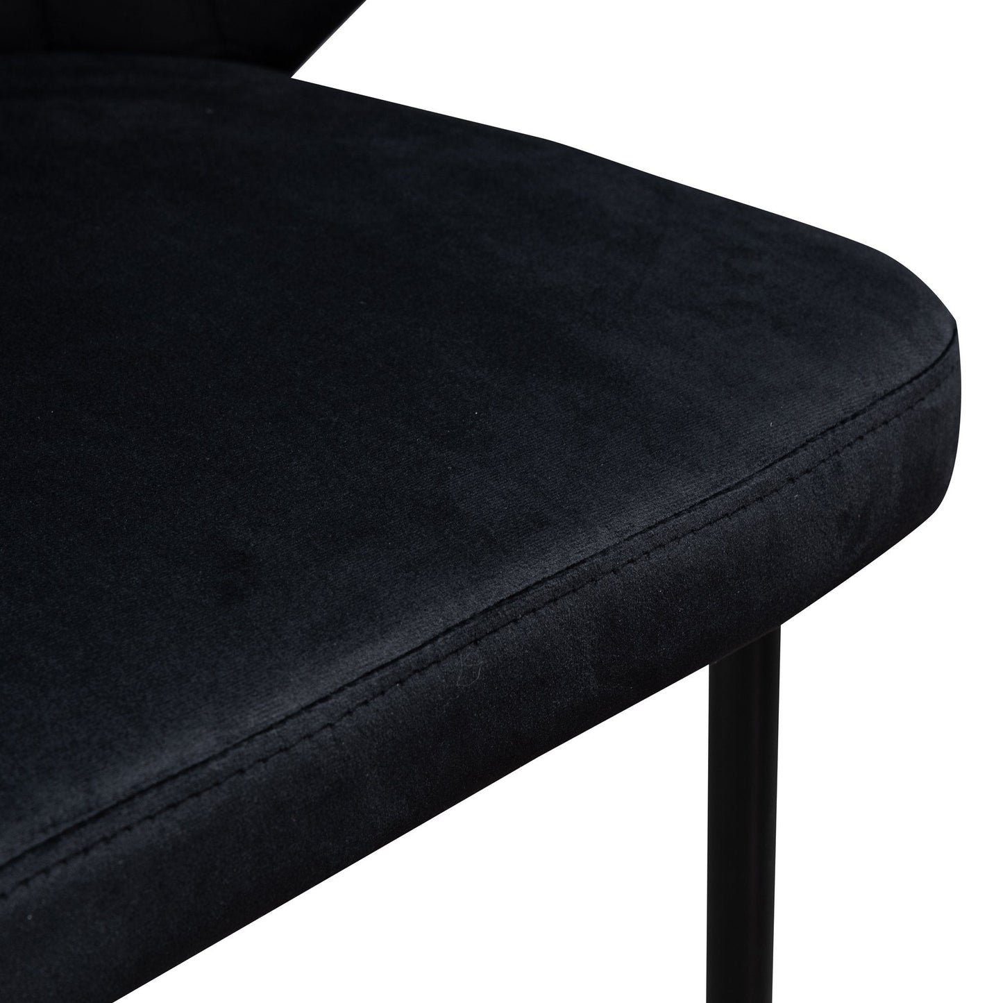 Ex Display - Heidi 75cm Fabric Bar Stool - Black Velvet