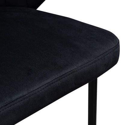 Ex Display - Heidi 75cm Fabric Bar Stool - Black Velvet