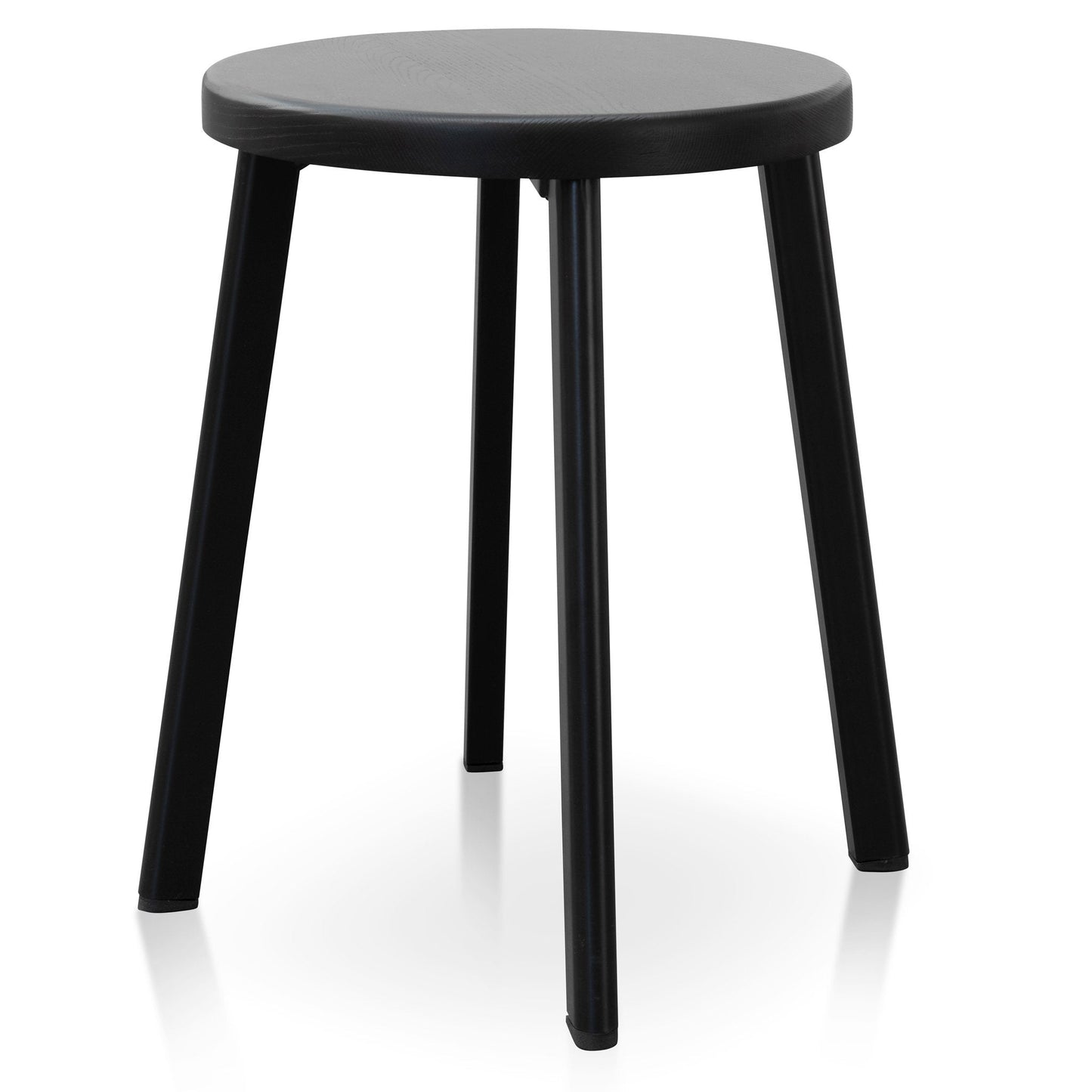 Set of 2 - James 46cm Wooden Seat Low Stool - Full Black