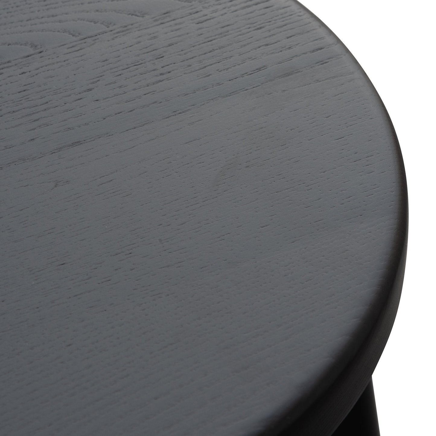Set of 2 - James 46cm Wooden Seat Low Stool - Full Black