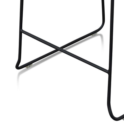 65cm Wooden Seat Bar Stool - Black