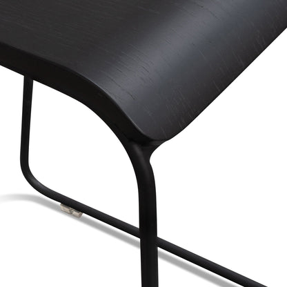 Arturo 65cm Wooden Seat Bar Stool - Black