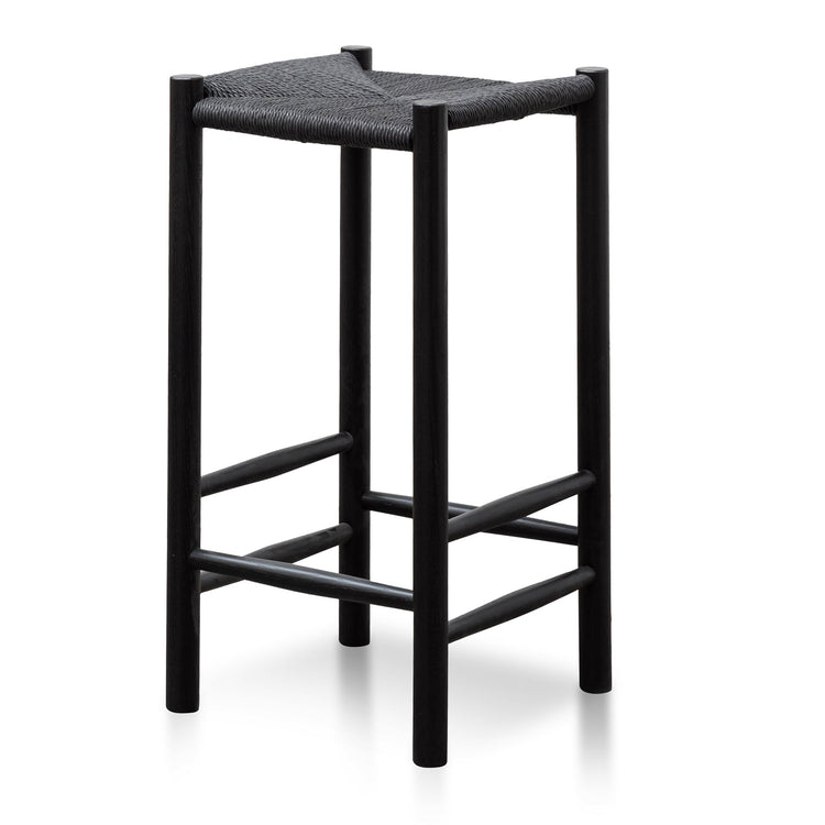 Erika 65cm Oak Bar Stool – Black