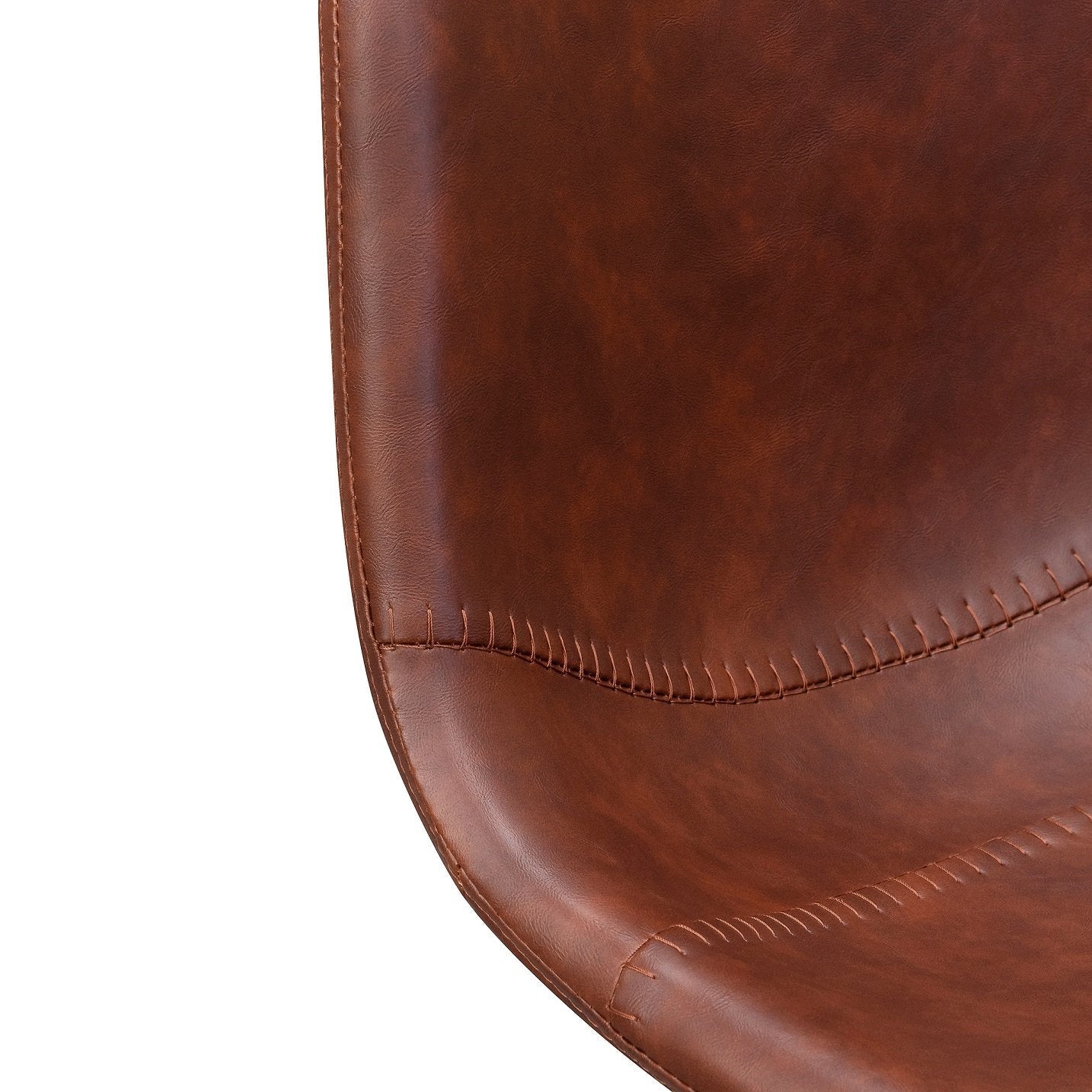 Set of 2 - Duke 80cm Bar Stool - Cinnamon Brown PU Leather - Last Set