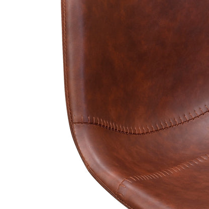 Set of 2 - Duke 80cm Bar Stool - Cinnamon Brown PU Leather - Last Set