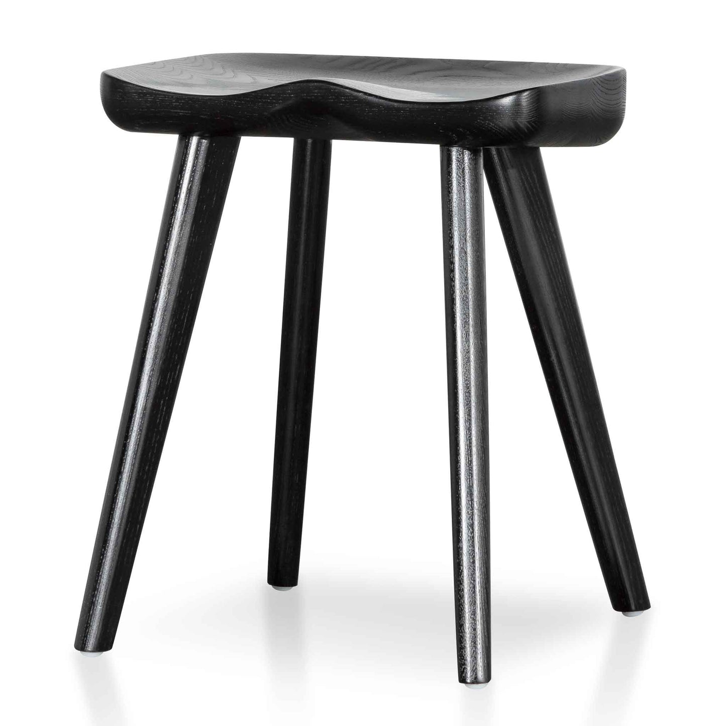 Set of 2 - Moxie 45cm Wooden Lowstool - Black