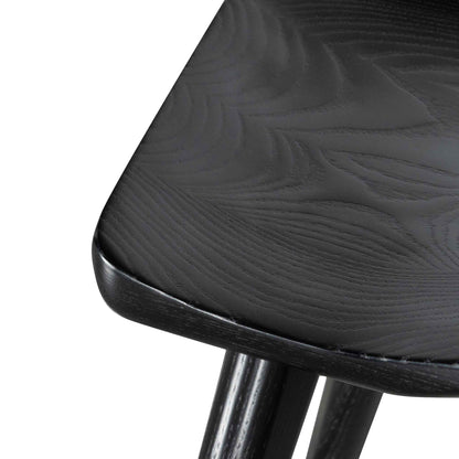 Set of 2 - Moxie 45cm Wooden Lowstool - Black